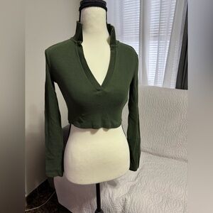 Zara Dark Green Crop Top